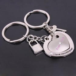 Heart shaped keychain - Love Heart - True Love - 2 pieces