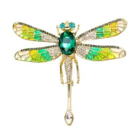 Luxe vintage broche - met kristallen libelleBroches