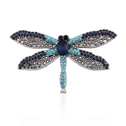 Broche élégante - avec libellule en cristal coloré