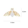 Broche en or à la mode - avec abeille perlée et cristaux