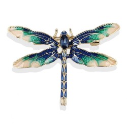 Broche vintage à la mode - avec libellule en cristal