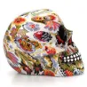 Resin sculpture - human skull model - colorful Halloween skullStatues & Sculptures