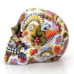 Sculpture en résine - modèle crâne humain - crâne Halloween coloré