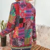 Modieus los vest - zomerjas met lange mouwen - etnische bloemenprintJassen
