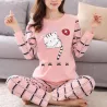 Two-pieces pajama - long sleeve - long pants - cat printLingerie