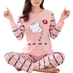 Pyjama deux pièces - manches longues - pantalon long - imprimé chat