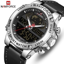 NAVIFORCE - montre de sport tendance - quartz - analogique - bracelet cuir - étanche