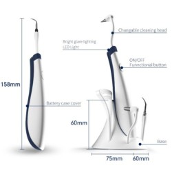 Nettoyeur de dents électrique universel - détartreur dentaire à ultrasons - détachant - blanchissant - ensemble 5 en 1