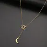 Trendy roestvrijstalen ketting - maan & sterHalskettingen