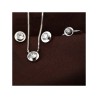Elegant jewellery set - rose gold necklace - earrings - ring - with round zirconiaJewellery Sets