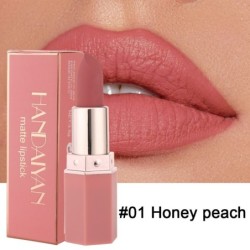 Rouge à lèvres mat - waterproof - longue tenue - nude - pêche miel - terre d'ombre - prune - rose