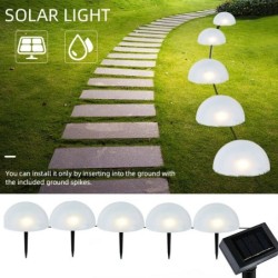 Lampe solaire de jardin - en forme de demi-globe - 5 LED - étanche - montage au sol