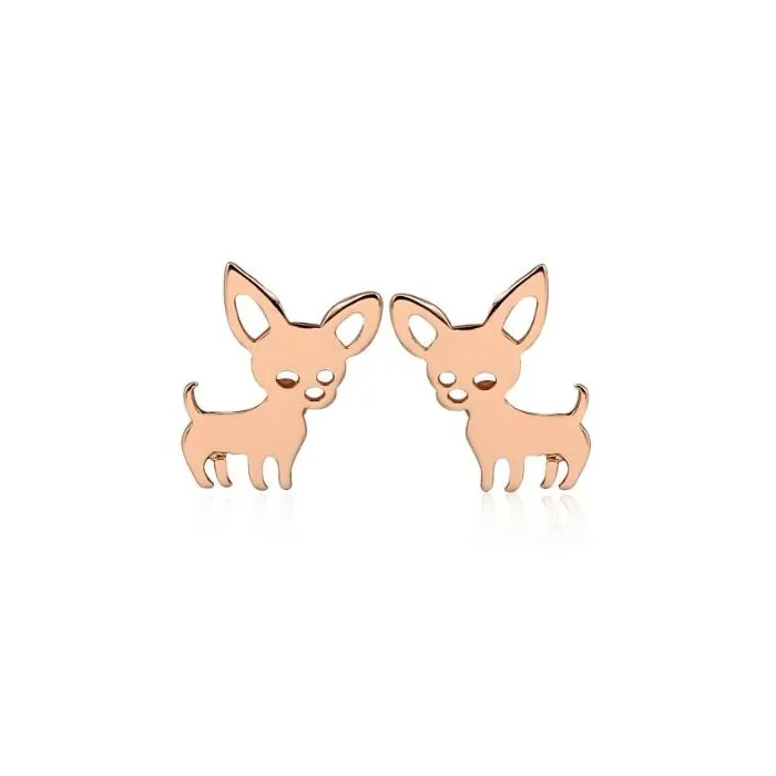 Kleine oorknopjes - hondenvorm - roestvrij staalOorbellen