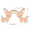 Petites boucles d'oreilles clous - en forme de chiens - acier inoxydable