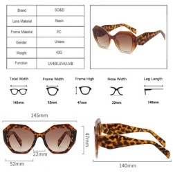 Fashionable oversized sunglasses - cat eyes - colorful leopard - UV400