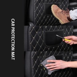 Car back seat protective cover - organizer with pockets - leather