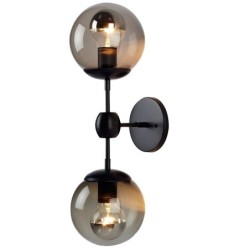 Retro wandlamp - ijzeren lamp met bol glas - enkele/dubbele kop - E27