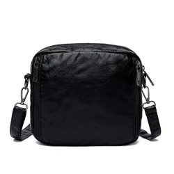 Petit sac bandoulière / taille - cuir - rivets - fermetures éclair