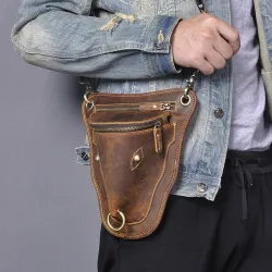 Petit sac bandoulière / taille tendance - cuir véritable - en forme de tête de taureau