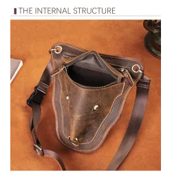 Petit sac bandoulière / taille tendance - cuir véritable - en forme de tête de taureau