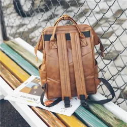 Sac à dos en cuir vintage - grande capacité