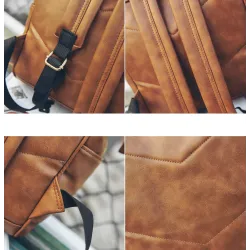 Sac à dos en cuir vintage - grande capacité