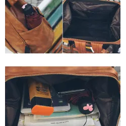 Sac à dos en cuir vintage - grande capacité
