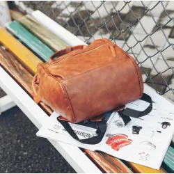 Sac à dos en cuir vintage - grande capacité