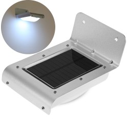 Lampe solaire de jardin à LED avec détecteur de mouvement - aluminium