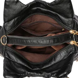 Petit sac bandoulière vintage - rivets - couleurs contrastées - cuir