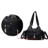 Petit sac bandoulière vintage - rivets - couleurs contrastées - cuir