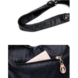 Petit sac bandoulière vintage - rivets - couleurs contrastées - cuir