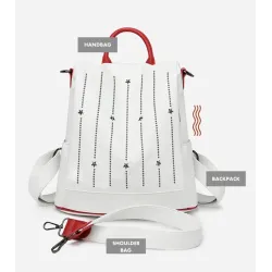 Sac à dos tendance - antivol - cuir - rivets étoiles - grande contenance