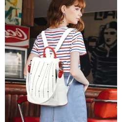 Sac à dos tendance - antivol - cuir - rivets étoiles - grande contenance