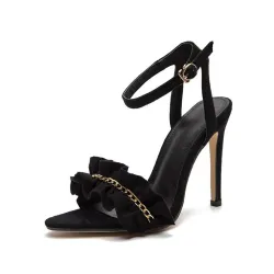 Sexy high heel sandal - ankle strap - with a chain decorationSandals
