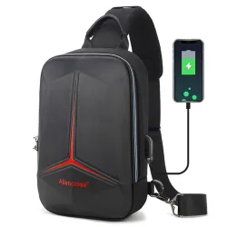 Anti-diefstal schoudertas met USB-poort - crossbody - PVC borsttasTassen