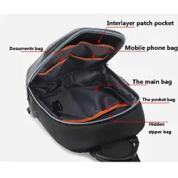Anti-theft shoulder bag with USB port - crossbody - PVC chest bagBags