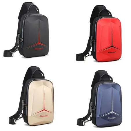 Anti-diefstal schoudertas met USB-poort - crossbody - PVC borsttasTassen