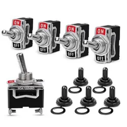 5 stuks - AAN / UIT tuimelschakelaar - 5A 250V SPST 2 Pin - waterdichtSchakelaars