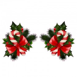 Kerstsnoepstok met maretak - auto & muur vinyl sticker - 13 * 7.2cmMuurstickers