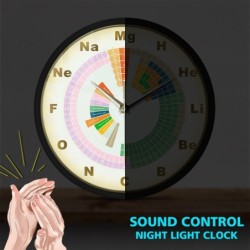 Modern wall clock - sound activated - LED - periodic table of chemical elementsClocks