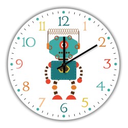 Horloge murale élégante pour enfants - quartz - design robot rétro