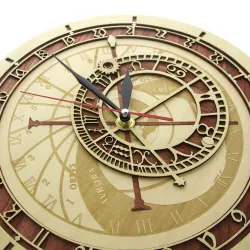 Decorative wall wooden clock - quartz - Prague / Czech Republic astronomyClocks