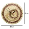 Horloge murale décorative en bois - quartz - Prague / République tchèque astronomie