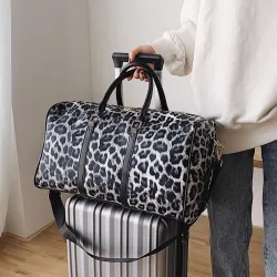 Sac de voyage tendance - grande contenance - imprimé léopard