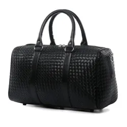 Sac de voyage tendance - grande contenance - cuir - motif tissé