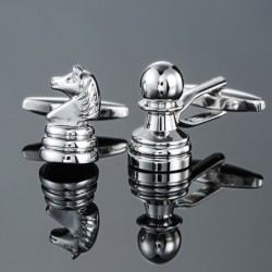 Modieuze zilveren manchetknopen - schaakdesignManchetknopen
