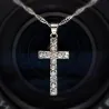 Zilveren collier - met kristallen kruisHalskettingen