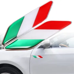 3D Italiaanse vlag - badge - embleem - autosticker - Italië - 2 stuksStickers
