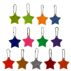 Porte-clés réfléchissant - sécurité enfants - en forme d'étoile - 10 pièces